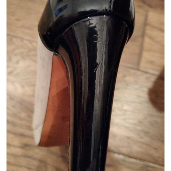 Moschino Size 7.5 Cheap and Chic Peep Toe Heels Suede & Patent Leather Italy - Picture 7 of 16
